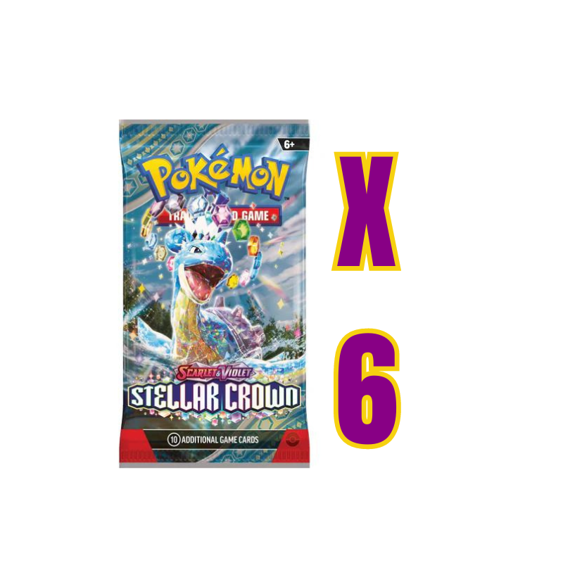 Pokmon TCG: Stellar Crown x6 Booster Pack Deal PokNOLA Collectibles Pokmon TCG: Stellar Crown x6 Booster Pack Deal PokNOLA Collectibles