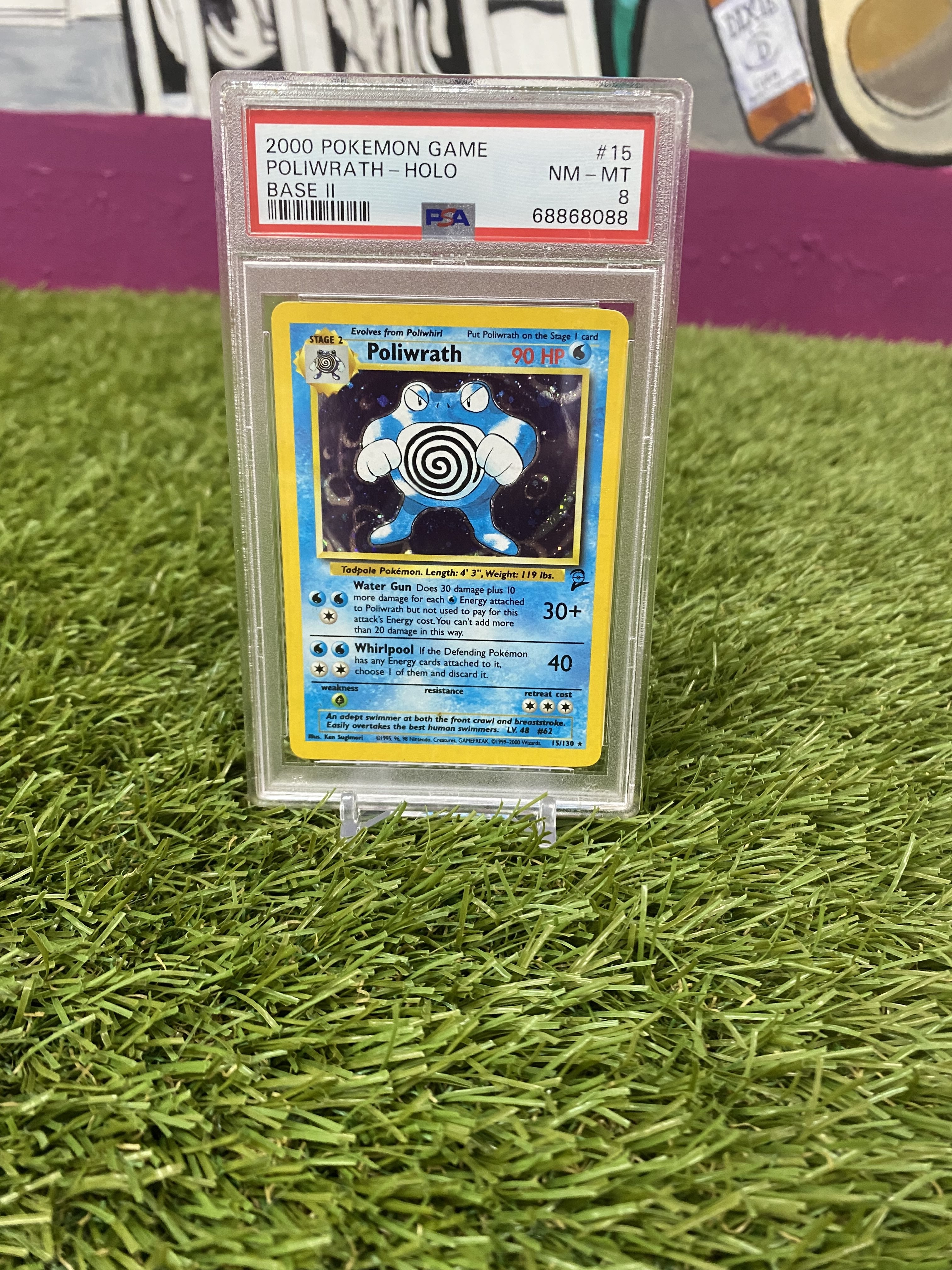 Poliwrath #15 Pokemon Base Set 2 PSA 8 PokNOLA Collectibles Poliwrath #15 Pokemon Base Set 2 PSA 8 PokNOLA Collectibles