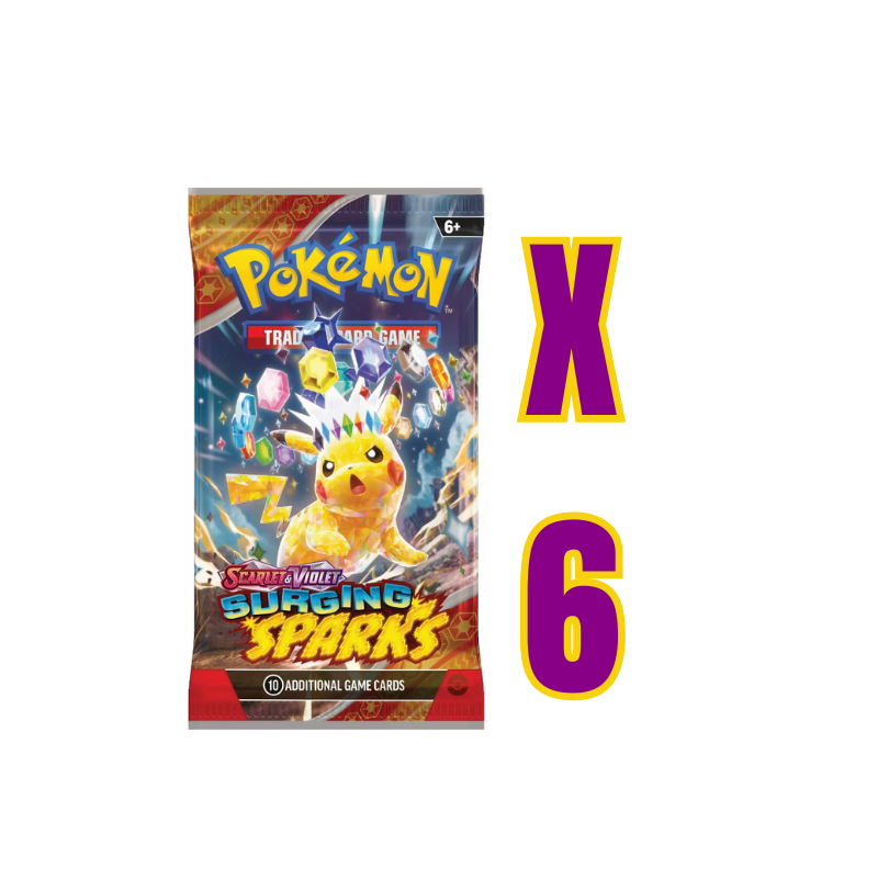 Pokmon TCG: Surging Sparks x6 Booster Pack Deal PokNOLA Collectibles Pokmon TCG: Surging Sparks x6 Booster Pack Deal PokNOLA Collectibles