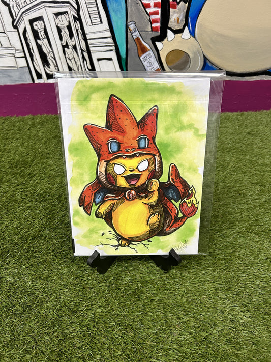 Pikachu's Tyrannical Tirade Print BWD