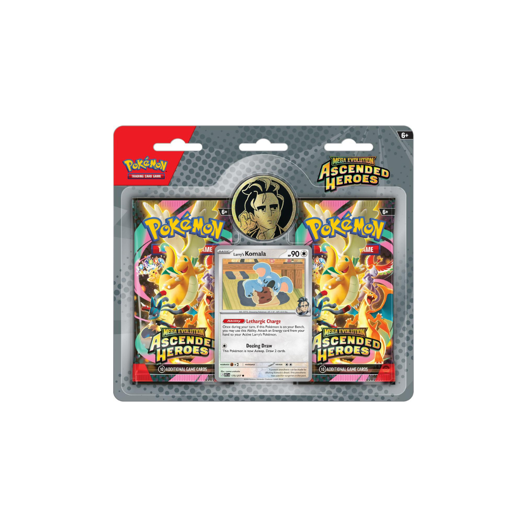 Pokemon TCG: Mega Evolution Ascended Heroes 2 Pack Blister (Erika's Tangela or Larry's Komala)