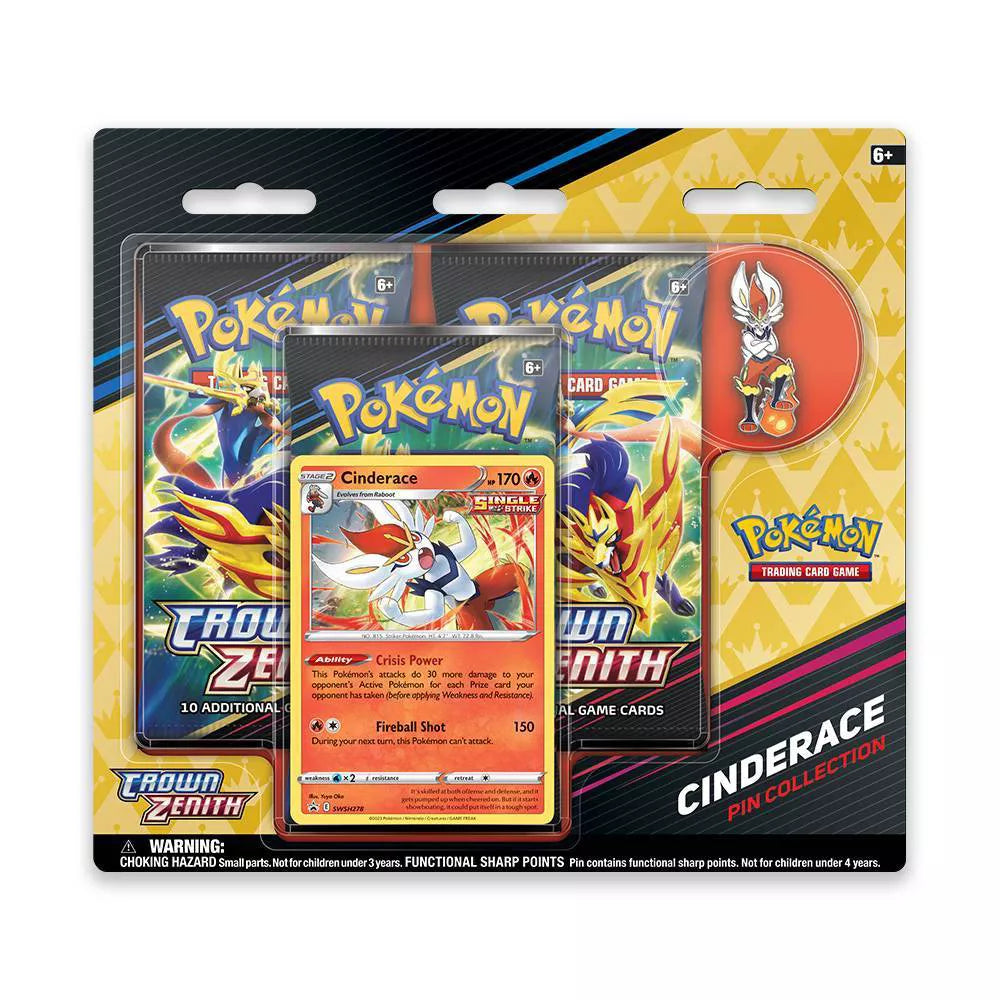 Pokemon TCG: Crown Zenith Pin Colection w/ Cinderance, Inteleon or Rillaboom Promo & Pin