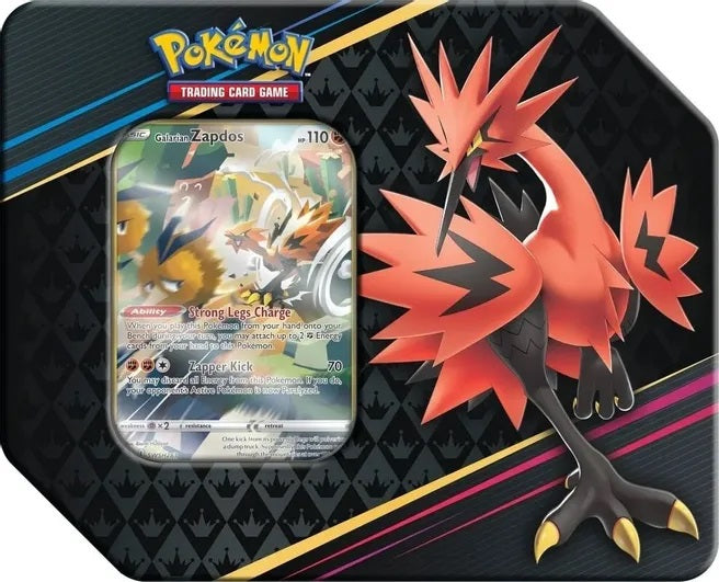 Pokemon TCG: Crown Zenith Collection Tin (Galarian Articuno, Zapdos, or Moltres)